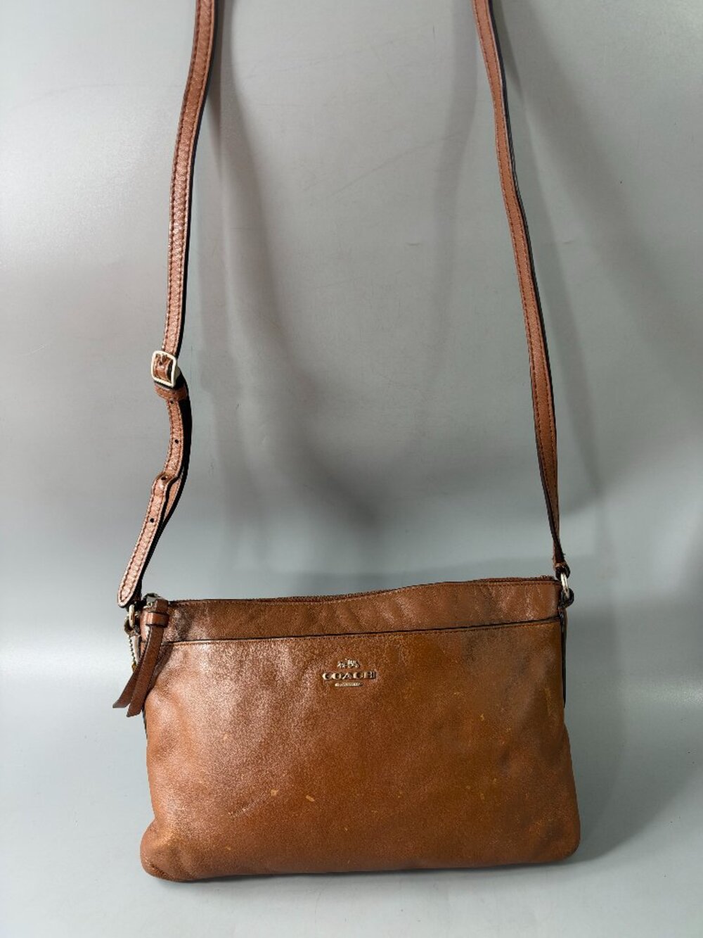 Authentic Coach # 52638 Brown Leather Crossbody Bag